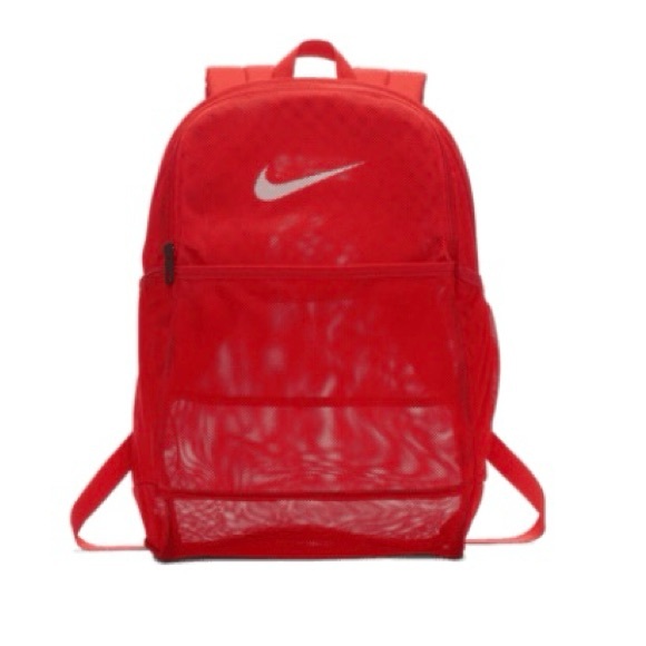 Nike Red Backpack with Glossy Finish and Iconic Swoosh - Picture 1 of 1